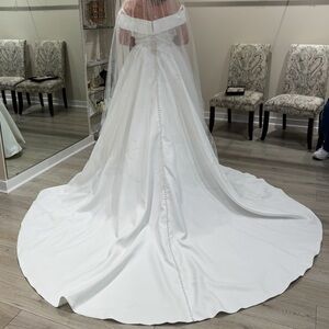 Elegant White Off-Shoulder Wedding Dress